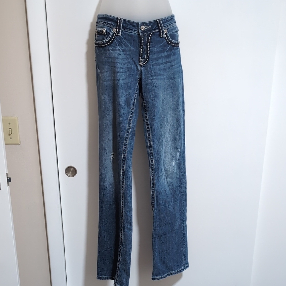 Miss Me Mek Distressed Bootcut Jeans